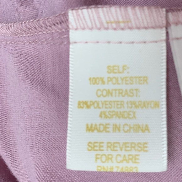 SALE! ADIVA ANTHROPOLOGIE Dusty Lavender Crinkle Ruffle Top Size Petite Medium - Picture 5 of 6